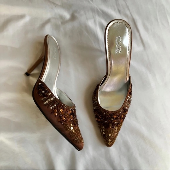 Splash Bronze Sequin Heels - Picture 1 of 2